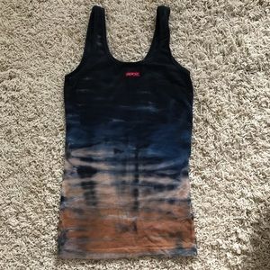 Hard Tail TIE-DYED blue & rust tank top size S